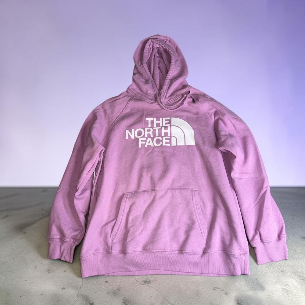 The North Face Circular Design Pink Logo Hoodie Womens XL Pullover Sweatshirt